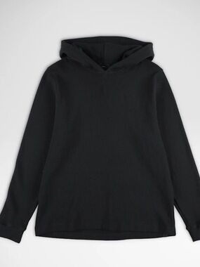NWT Men’s Lululemon black cotton blend waffle knit hoodie Size Medium